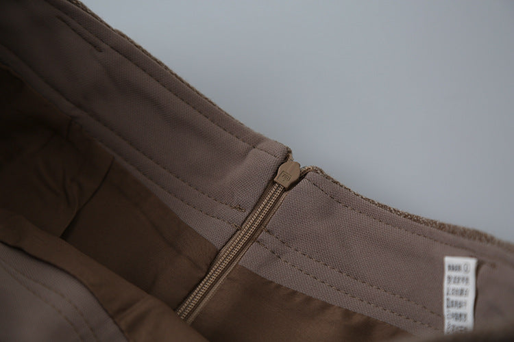 【LD11032】實拍S~XL羊毛絨超瘦高腰A字裙羊毛10%(內有安全褲+皮帶）251124