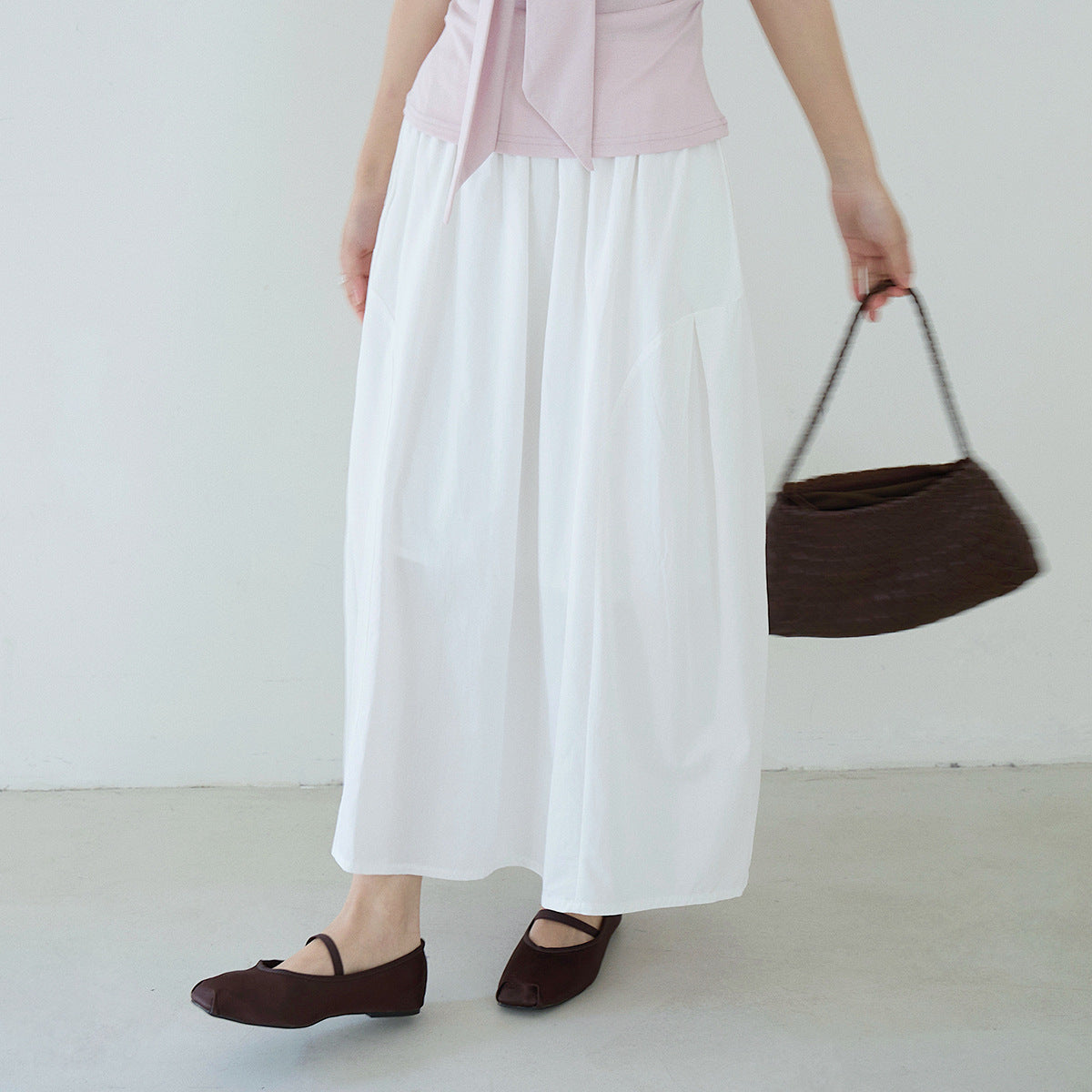 【LD11180】實拍夏季拼接纯色花苞裙260317