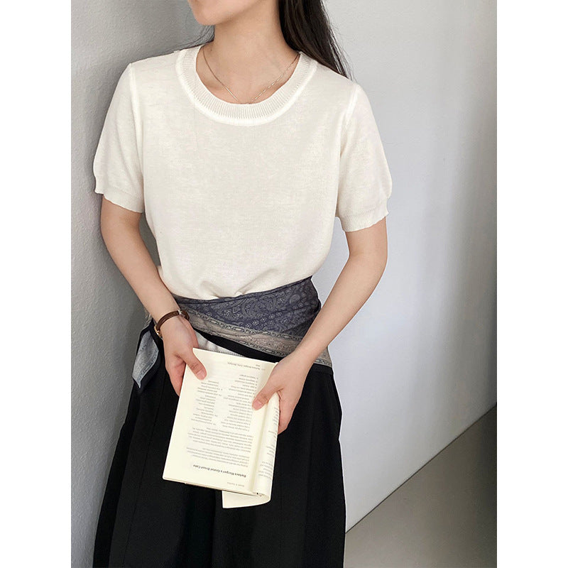 【cimzU1498】韓系極簡OOTD☁️日常百搭純色正肩寬鬆短袖T恤/白T260416