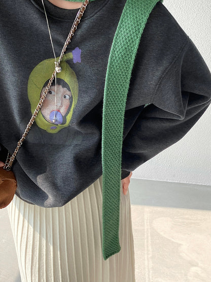 【cimz6389】實拍加絨加厚酪梨女孩長袖衞衣251120