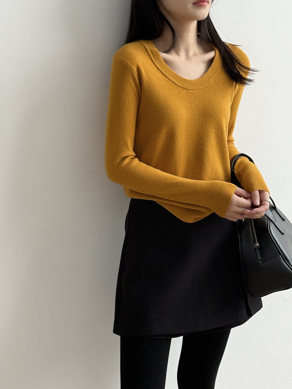 【Y275】實拍冬季U領長袖針織衫251106