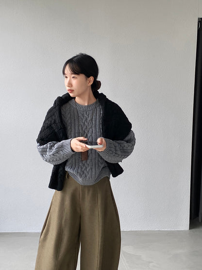 【cimz1398】實拍復古加厚保暖棒針麻花針織毛衣（棉羊毛17)251120