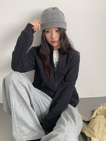 【LD3293】實拍立領雙頭拉鍊衞衣外套251103