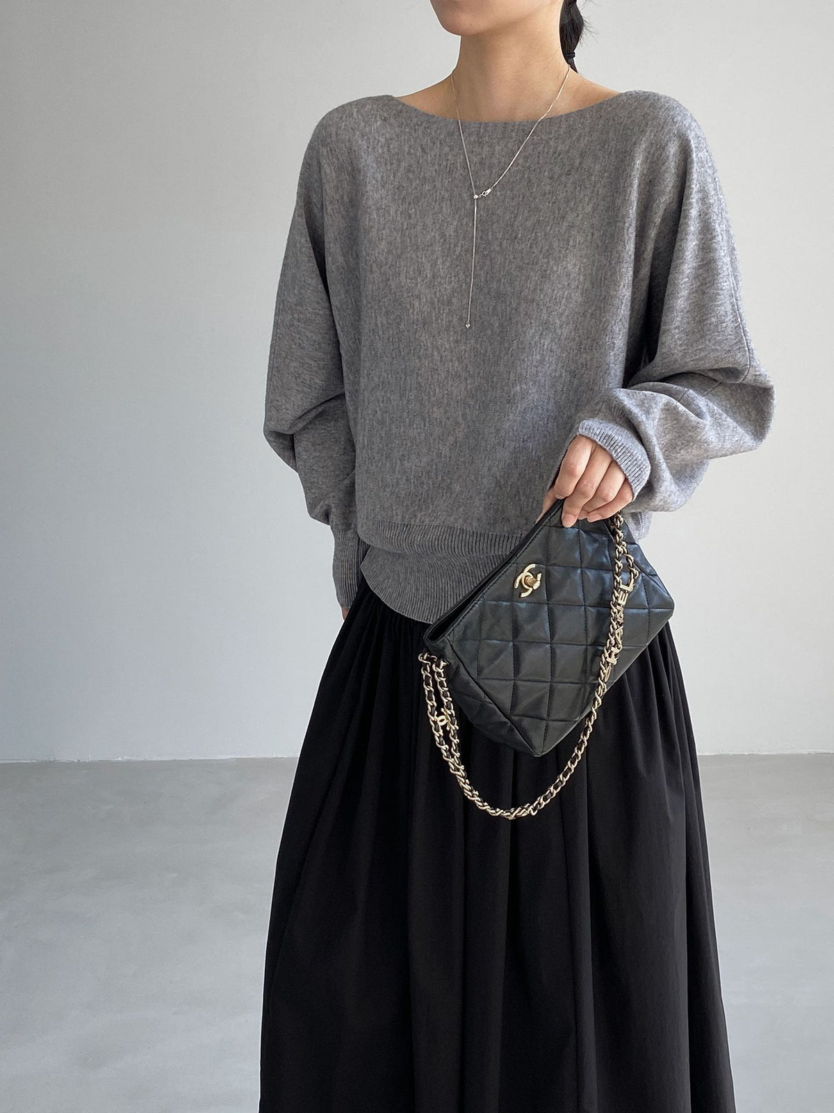 【cimzL6035】溫柔韓系・簡約氣質縮腰圓領長袖針織衫260924