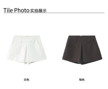 【H5387】實拍韓版設計顯瘦開叉裙褲(內有安全褲）250902