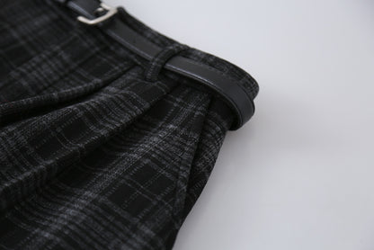 【LD11071】實拍氣質復古格紋毛呢a字裙251209