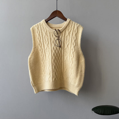 【YP2617】 實拍圓領麻花軟糯針織背心251023