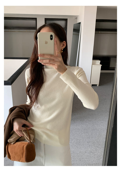 【H5503】實拍基礎純色半高領針織衫251118