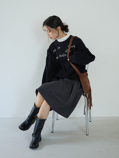 【LD3270】 實拍精品刺繡珠寬鬆厚款長袖衛衣（加絨）251020