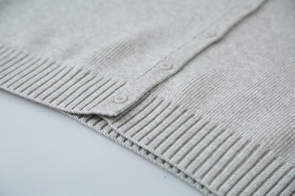 【LD11002】實拍秋冬法式設計感斜領針織毛衣外套251110