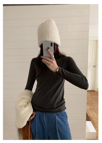 【H5481】實拍基礎6色堆堆領毛針織T恤251109