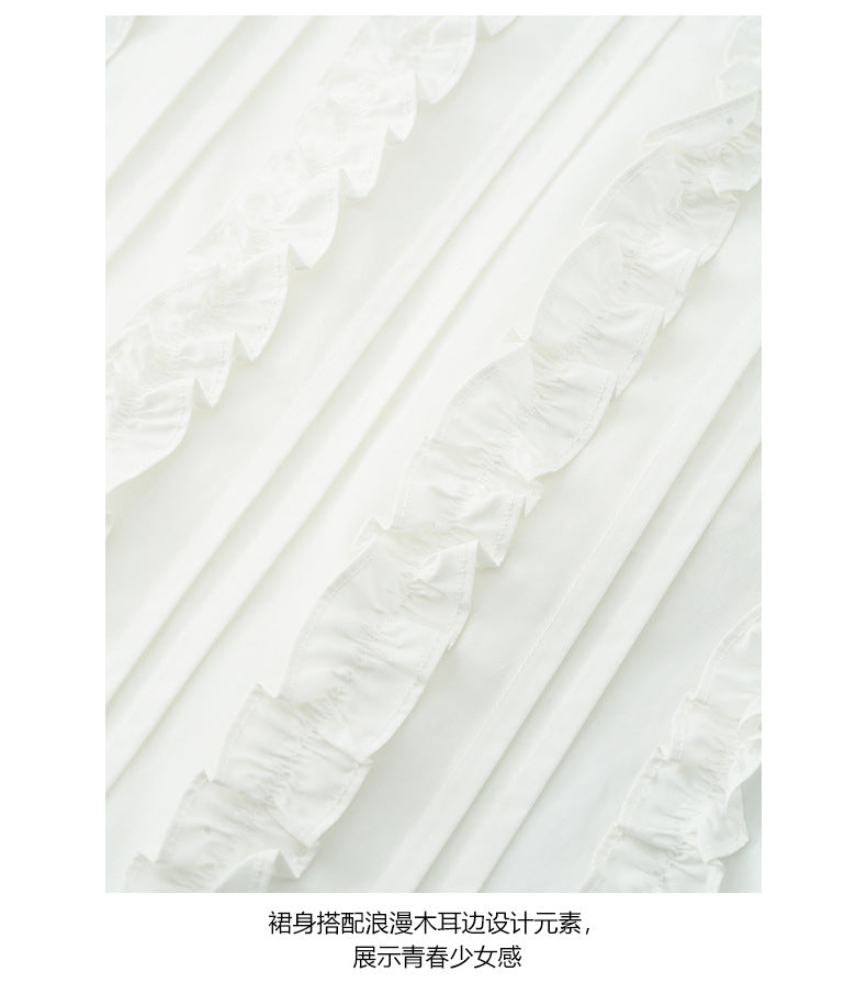 【H5367】實拍清新感小荷葉短裙250708