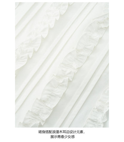 【H5367】實拍清新感小荷葉短裙250708