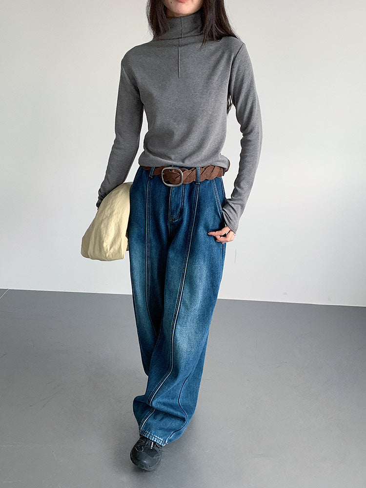 【LD11012】實拍加厚半高領6色打底長袖t恤251110