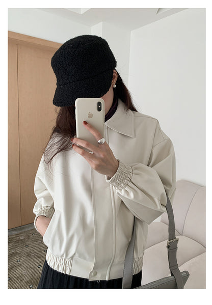 【H5480】實拍復古男友款PU皮外套251109