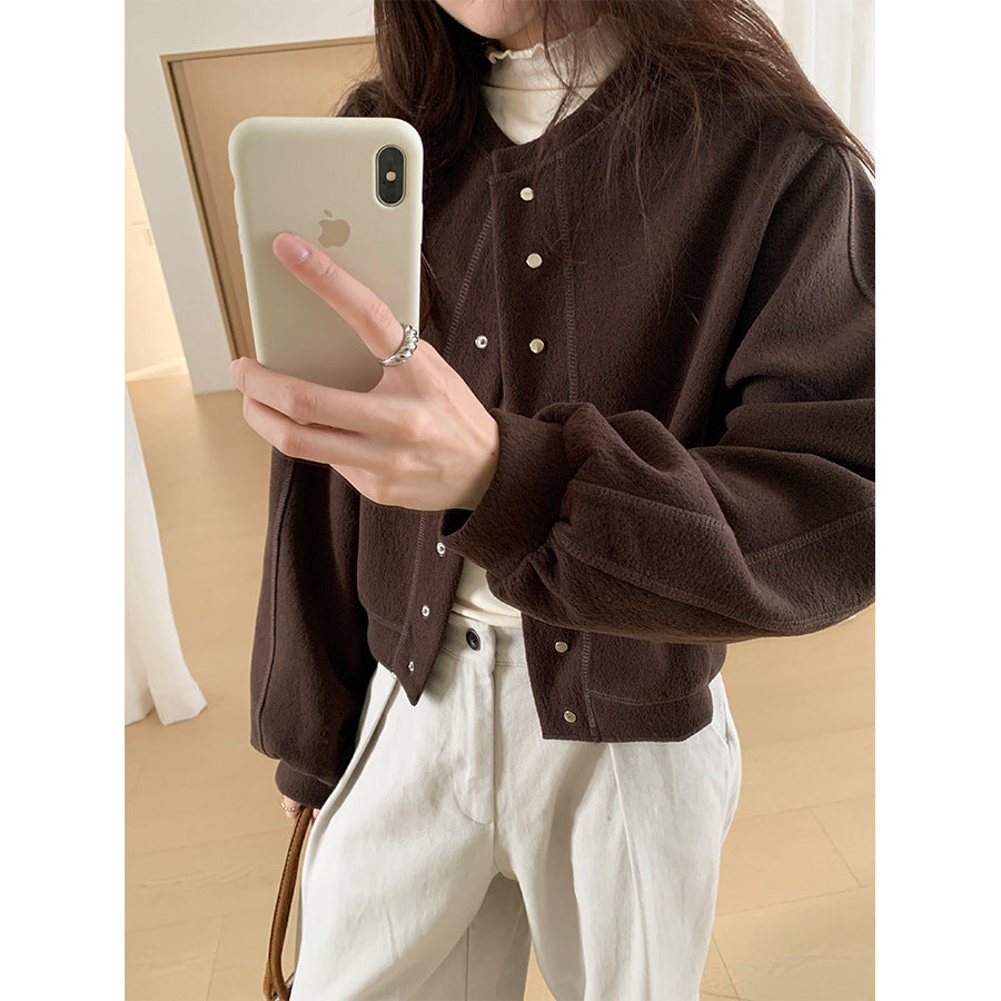 【H567】實拍秋冬挺版圓領棒球服外套251021