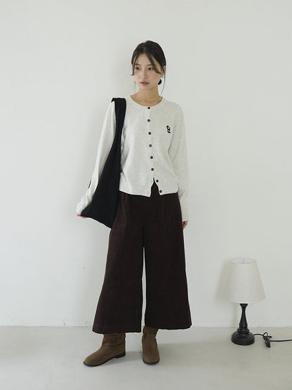 【LD3196】實拍刺繡小花長袖針織小外套250929