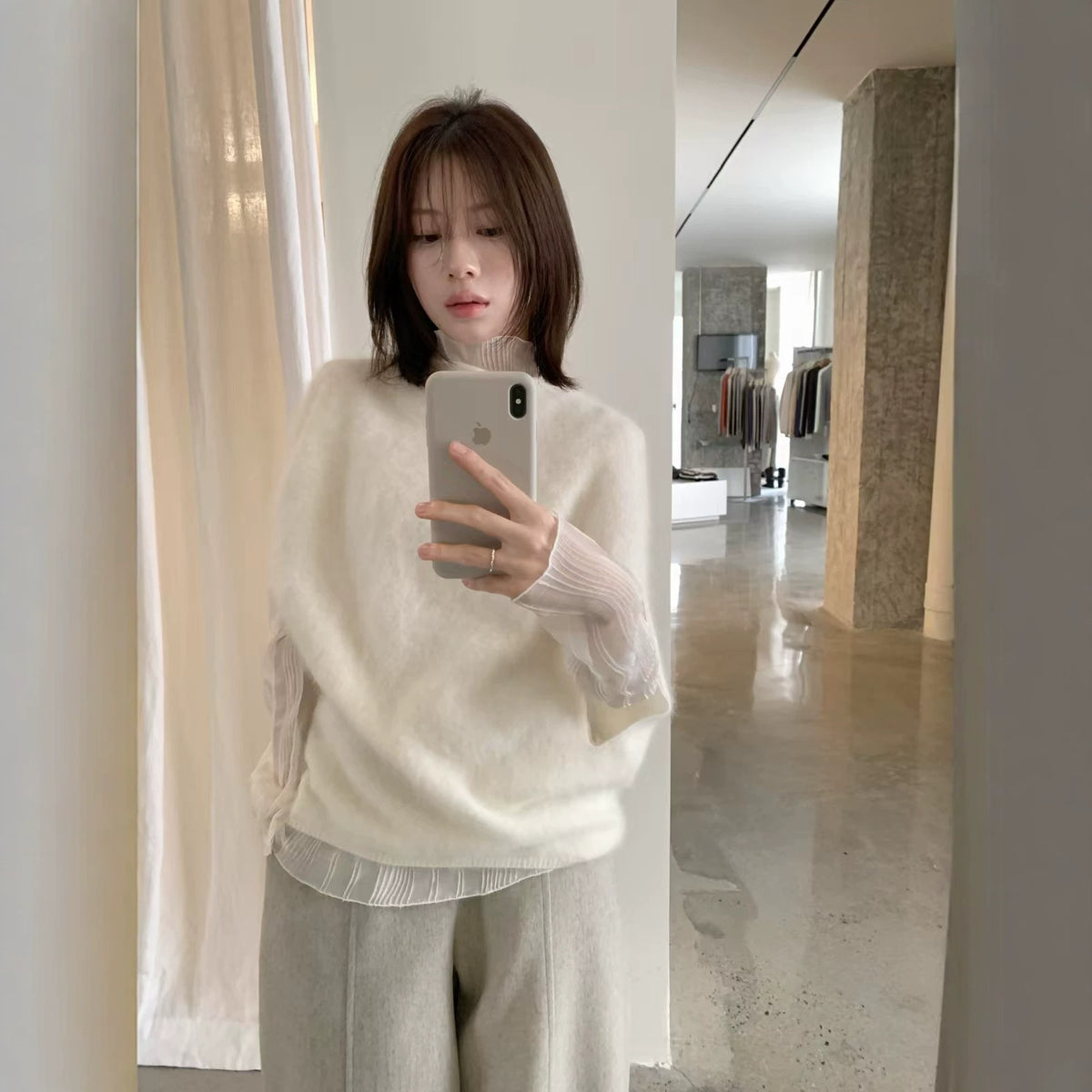 【LS5033】IMISS2026高質感親膚・羊絨保暖疊穿短袖毛衣260921