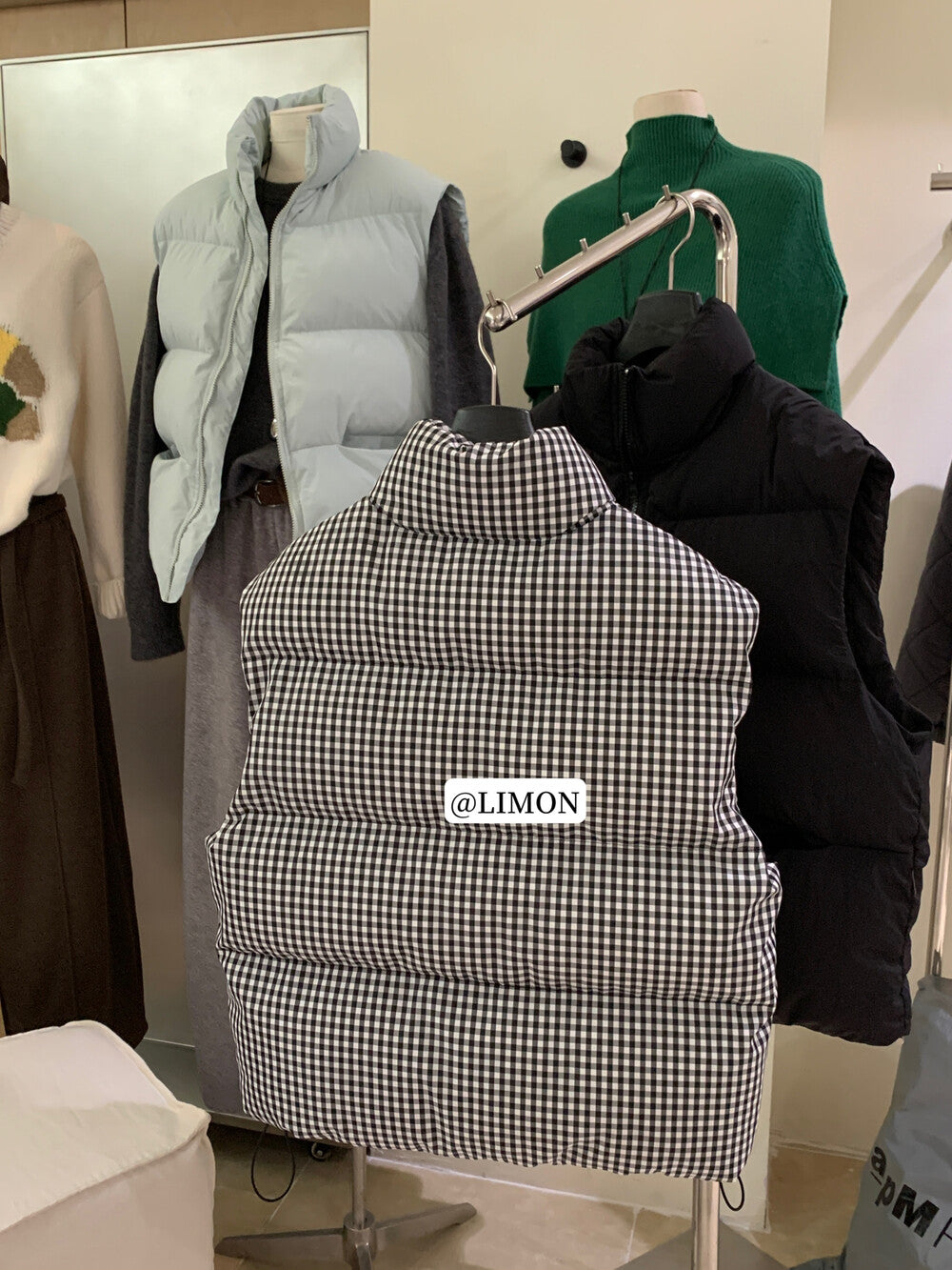 【L9309】實拍檸檬秋冬基礎款寬鬆百搭口袋拉鍊背心（內裡鋪棉）251117