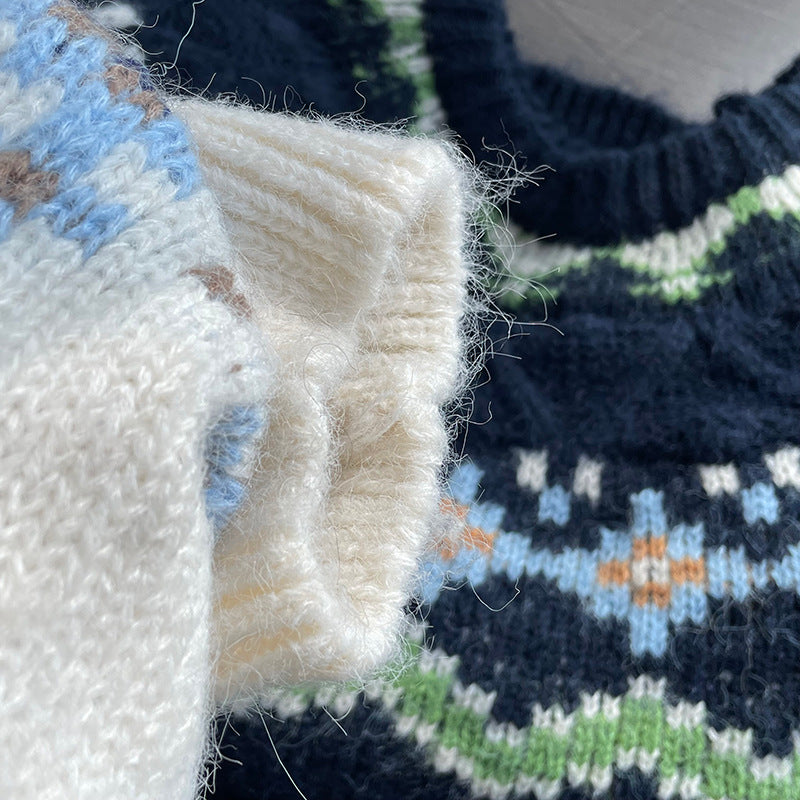 【cimMB850】實拍冬季必備复古費爾島提花針織毛衣251114