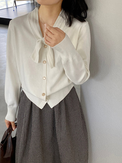 【cimJ8902】實拍氣質小香蝴蝶结針織開衫251114