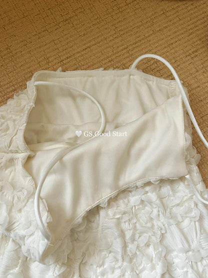 【LM0136X】夏日法式純慾風🕊️仙氣網紗立體花朵細肩帶娃娃裝260323