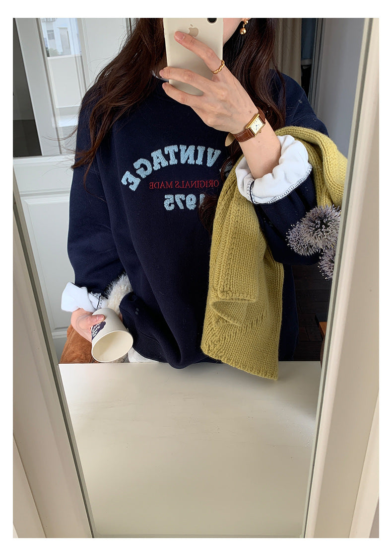 【H5507】實拍假兩件毛巾絨大版加厚衛衣251118