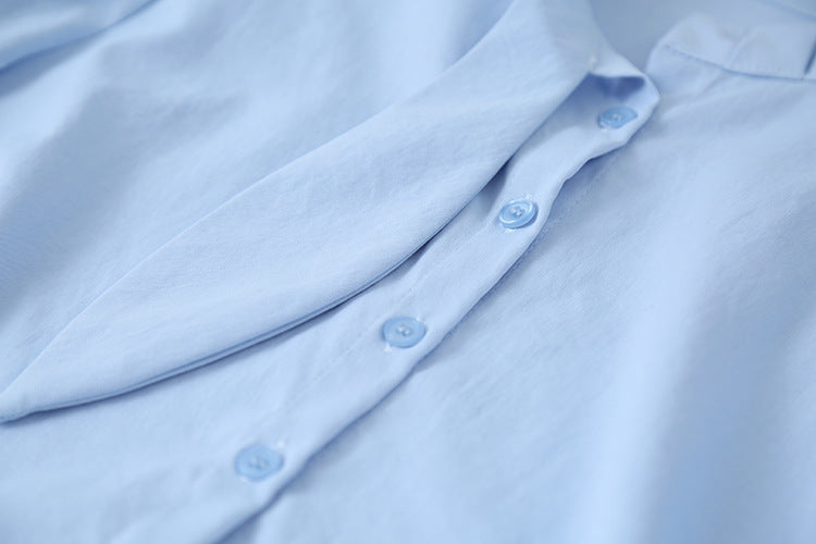 【LD3278】實拍小圓領長袖襯衫+條紋針織背心（分開下單）251103