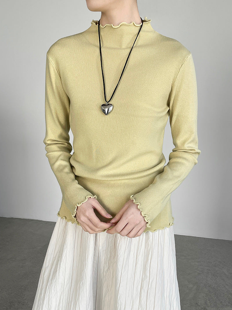 【cimYL223】實拍氣質安迪絨木耳邊針織衫251201