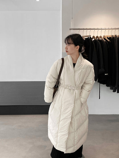 【cimz6386】實拍歐美大氣抗寒鎖温收腰氣質羽絨外套（白鴨絨90%)251120