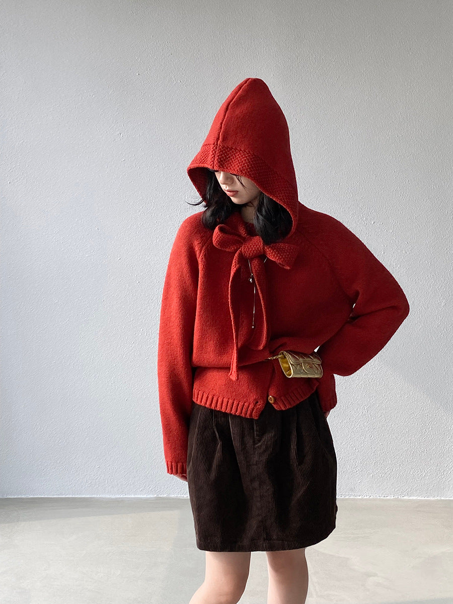 【cimz5935】實拍韓版復古針織戴帽+復古圓領針織開衫(羊毛5)251120