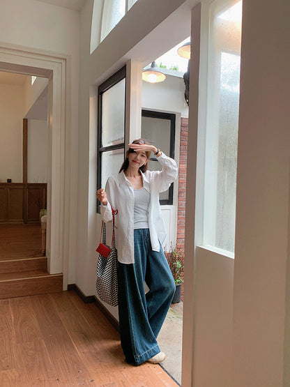 【LD2054】實拍麂皮絨感刺繡襯衫251103