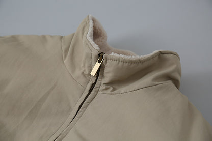 【LD11031】實拍冬天高級感加厚立領羊羔毛保暖夾克外套251124