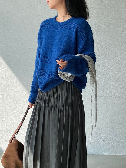 【cim1293】實拍氣質鏤空提花寬鬆慵懶針織衫(15羊毛)251030