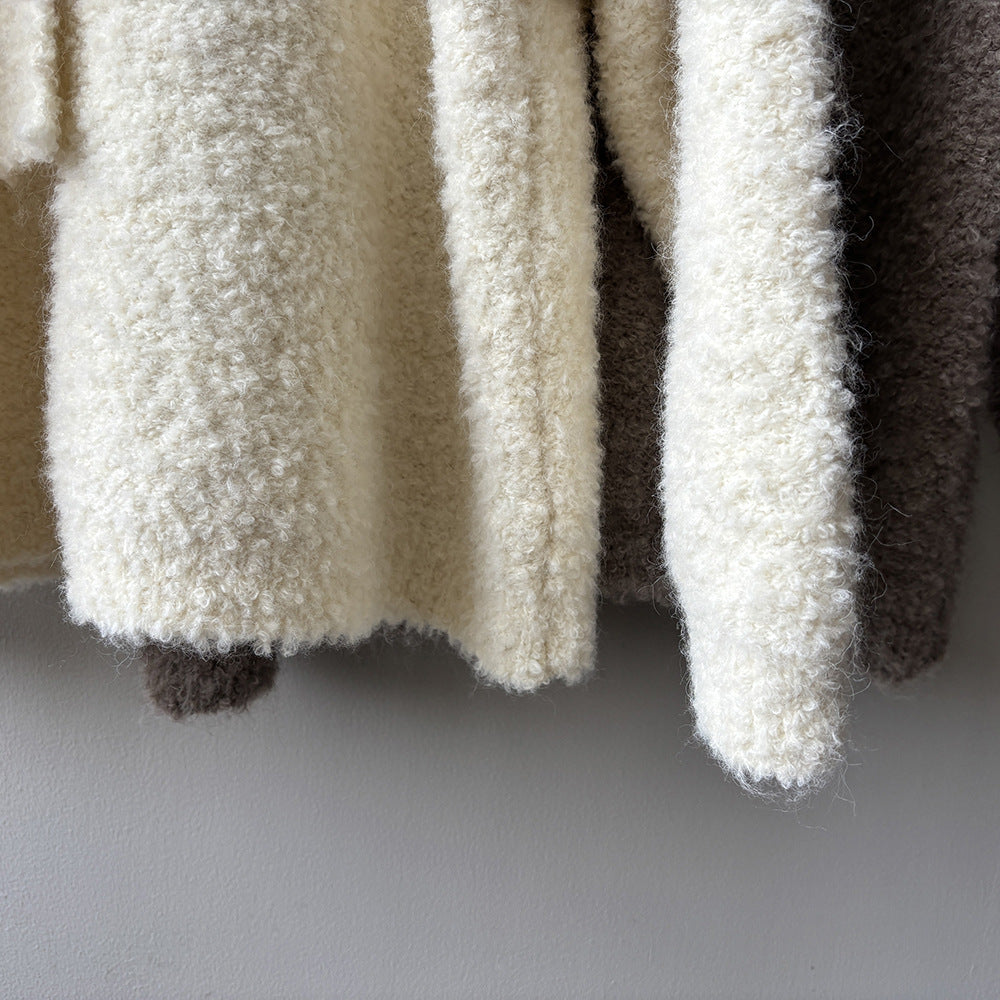 【YK259】實拍冬季慵懒奶呼呼針織毛衣+可拆卸披肩帽子(羊毛12%)251113