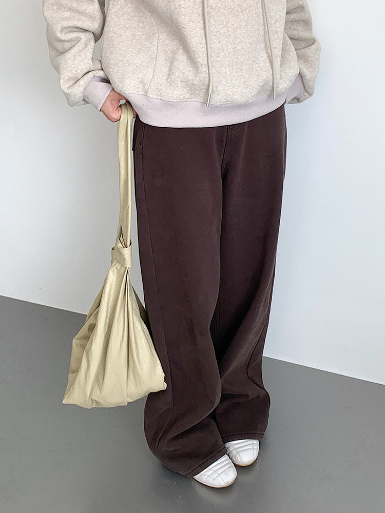 【LD11010】實拍S~XL復古加絨加厚高腰直筒牛仔褲251110