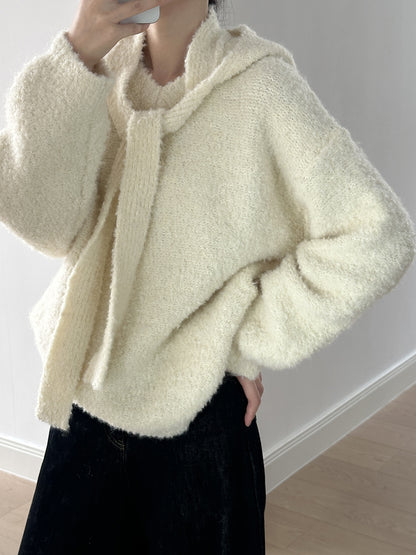 【YK259】實拍冬季慵懒奶呼呼針織毛衣+可拆卸披肩帽子(羊毛12%)251113