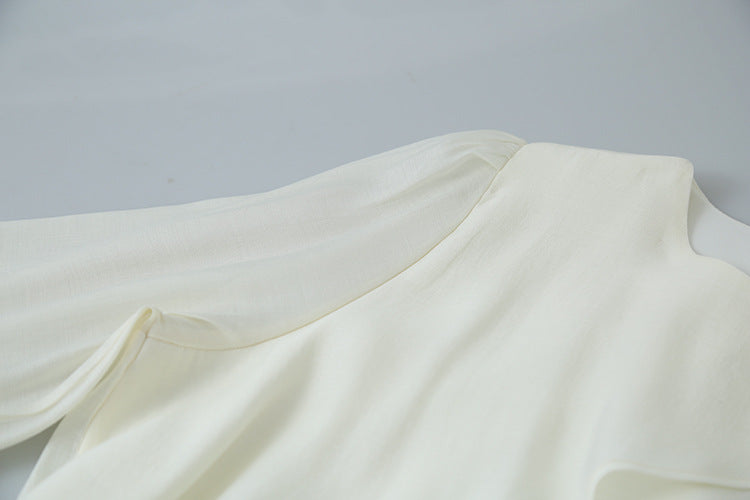 【LD3290】實拍法式釘珠蝴蝶結天絲雪紡襯衫251103