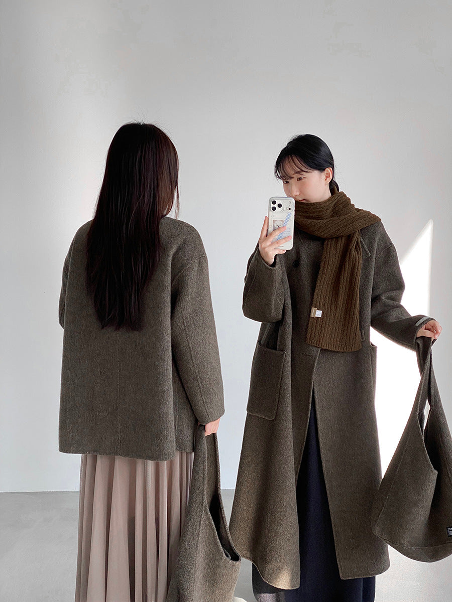 【cim2517】實拍蘇黎世冬日立領雙面呢毛呢外套大衣(100羊毛)251030