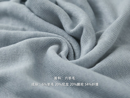 【L2788】實拍蕾絲拼接蕩領露肩長袖針織衫（6％羊毛）250825