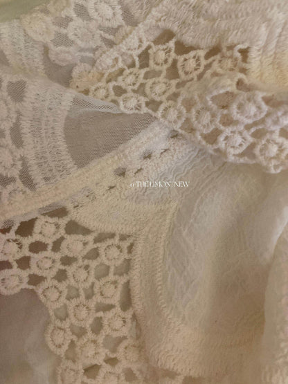 【L10685】仙氣氛圍感拉滿🕊️重工蕾絲刺繡寬鬆顯瘦防曬罩衫260518
