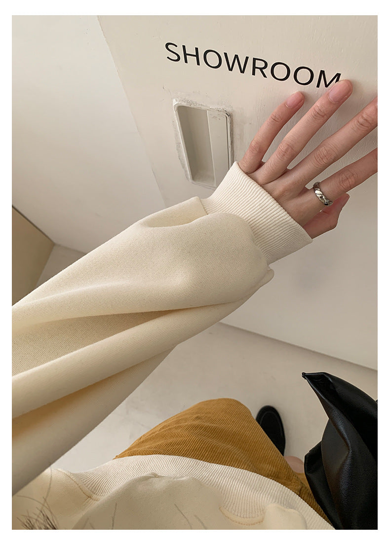 【H563】實拍秋冬刺繡花朵長袖衛衣251021