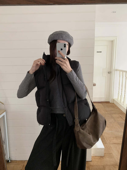 【H5474】實拍秋冬簡約立領保暖棉服背心251109