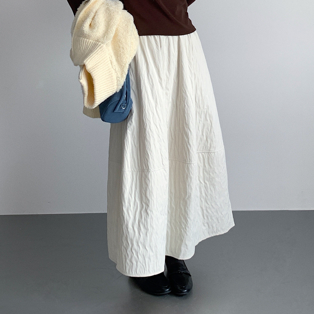 【LD11017】實拍日系加厚棉感保暖高腰花苞裙（左右有口袋）251110