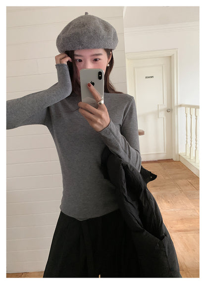 【H5481】實拍基礎6色堆堆領毛針織T恤251109