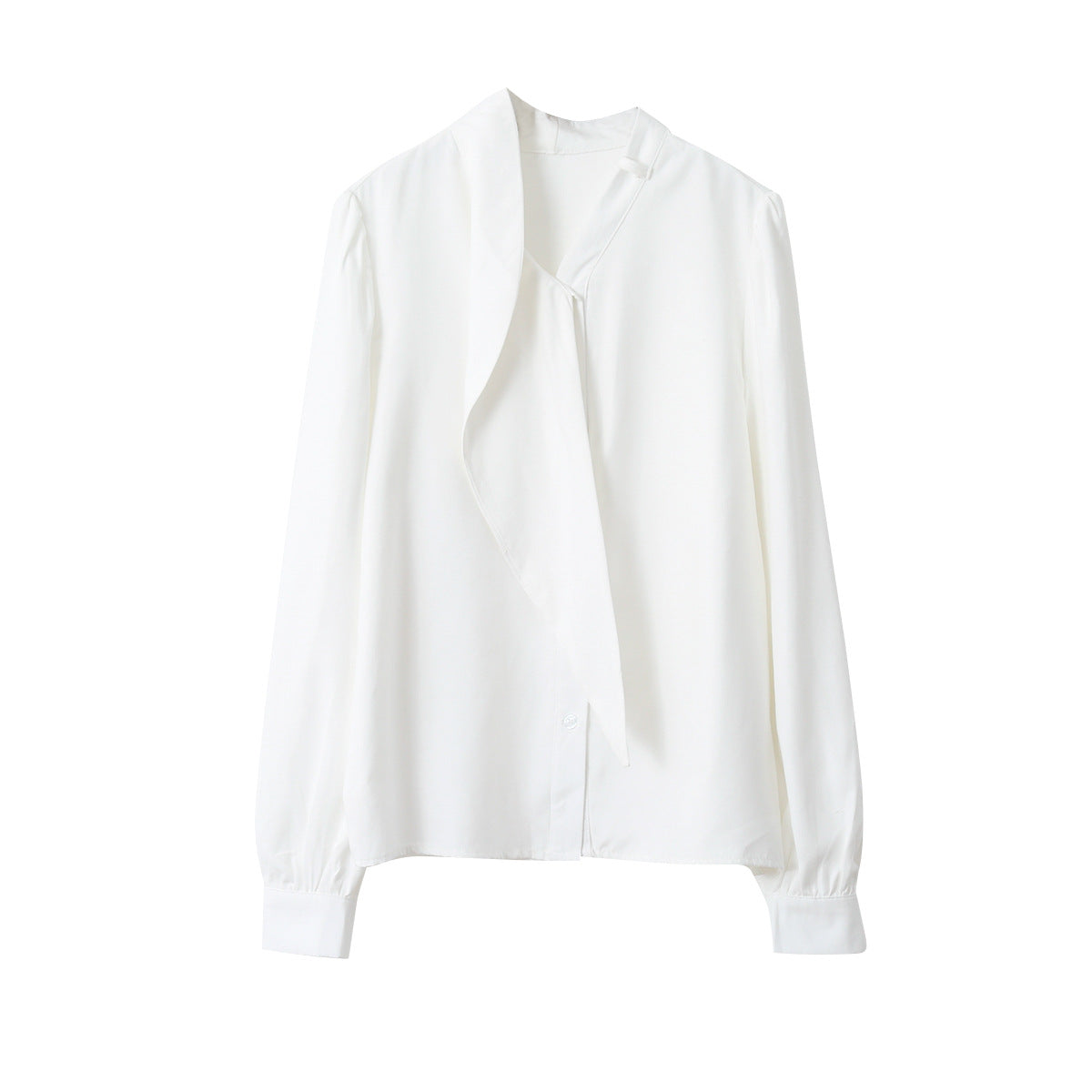 【LD3194】實拍秋冬個性立領飄帶襯衫251110