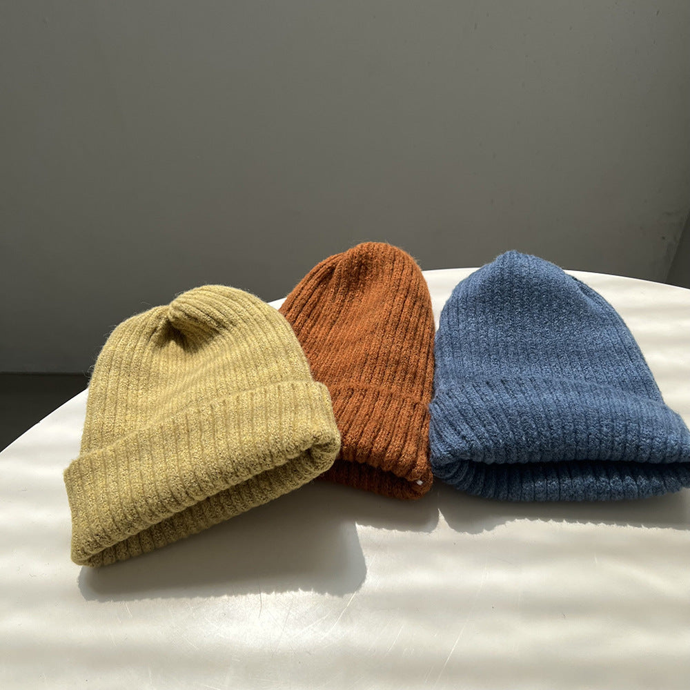 【YM69】實拍韓國秋冬簡約純色毛線帽（男女皆可）231006