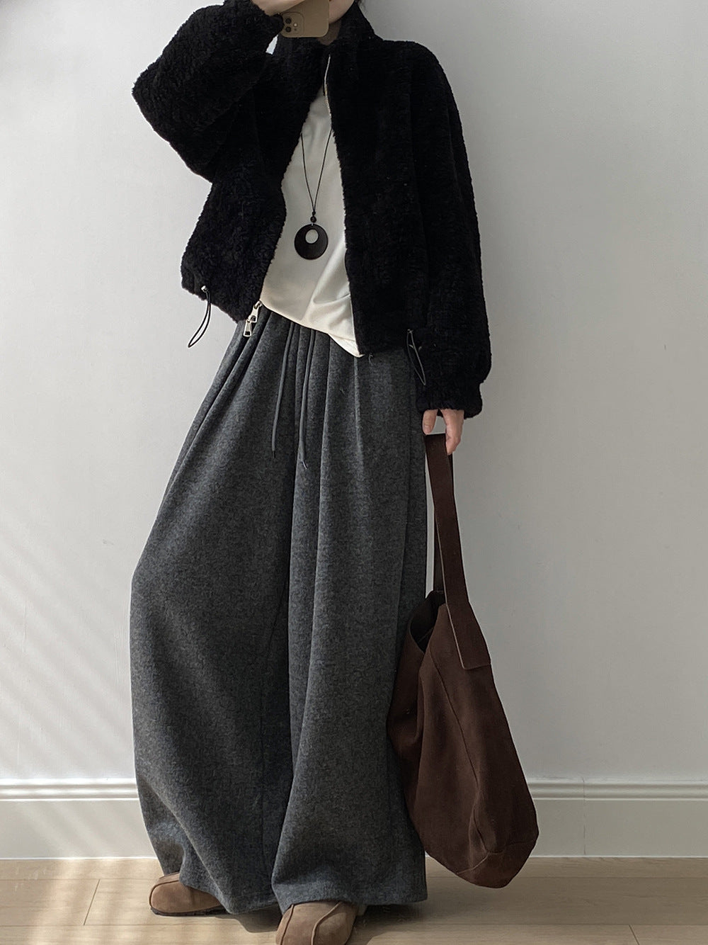 【YH8567】實拍冬天保暖厚款立领羊羔毛外套251113