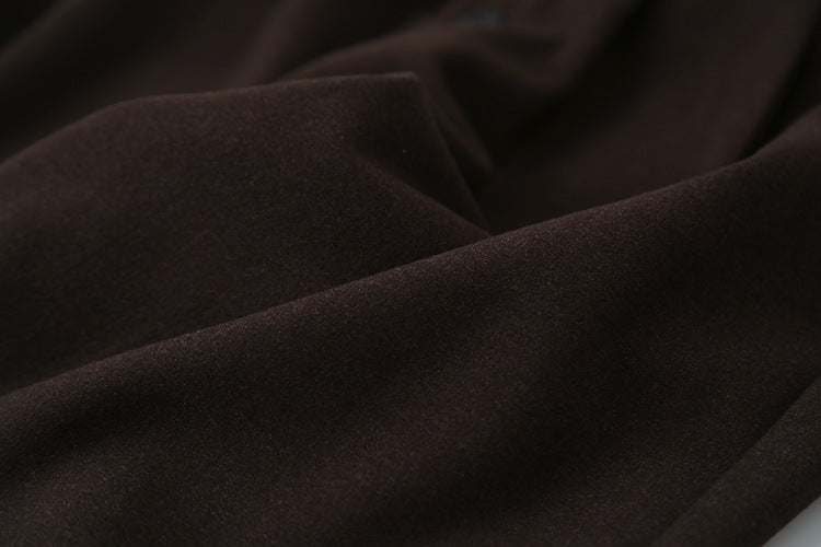 【LD3301】實拍韓系簡約高腰毛呢闊腿七分褲251103