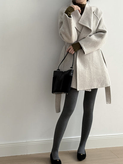【Y8511】實拍高級感立領羊毛呢大衣外套（棉羊毛52%)251106